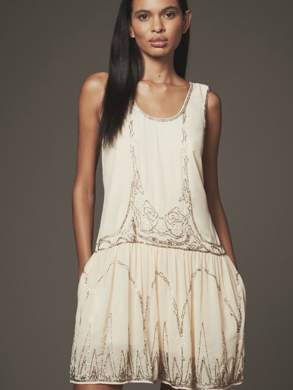 By Anthropologie Sleeveless Embellished Romper Pale Yellow